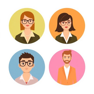 Four diverse people in profile pictures