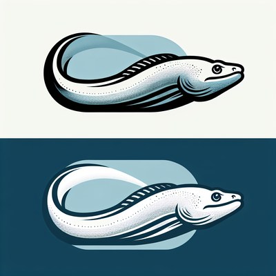 A stylized moray eel illustration