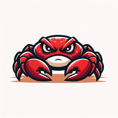 An angry red crab with big claws