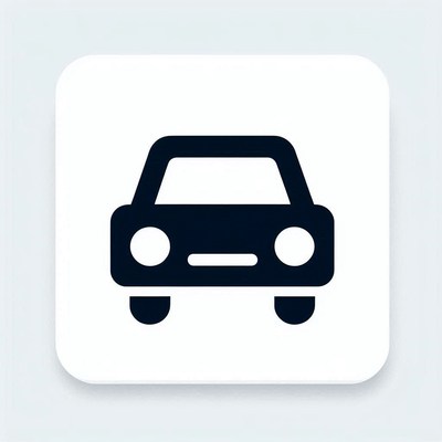 A simple car icon on a white background