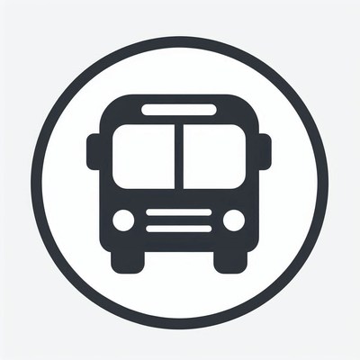 A simple icon of a bus
