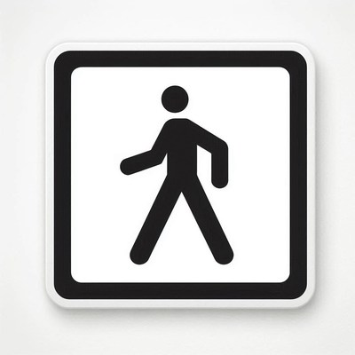 A pedestrian crossing sign indicates a safe area for walking