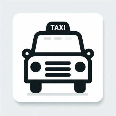 A black and white taxi icon