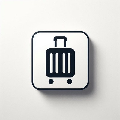 A luggage sign on a white wall