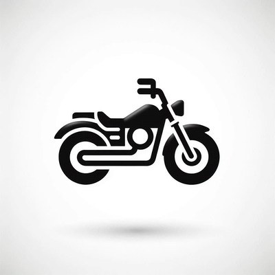 A black and white motorcycle icon