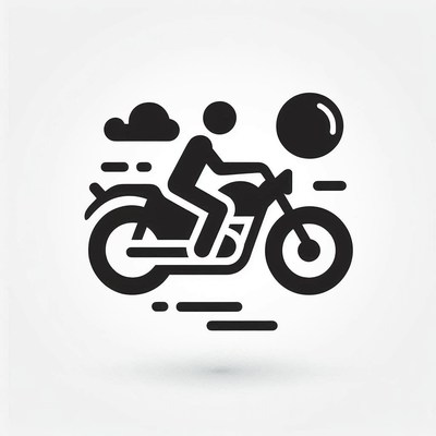 A person rides a motorcycle at a high speed