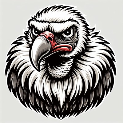 A close-up of a vulture's head