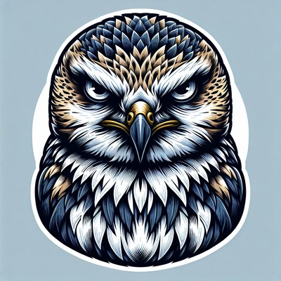 A close-up of a hawk's face