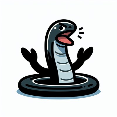 An angry cobra shouts from a tire hole