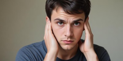 A man covers his ears with his hands