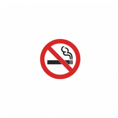 A no smoking sign is displayed on a white background