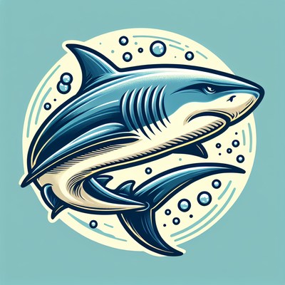 A blue shark swims through the ocean