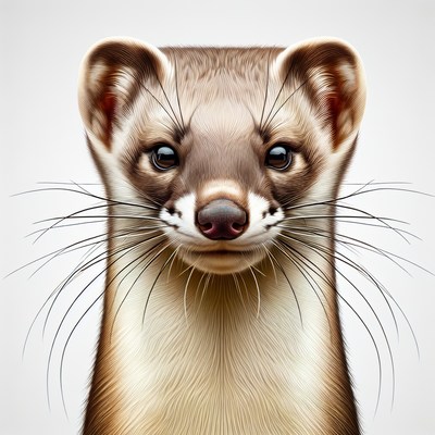 A close-up portrait of a weasel