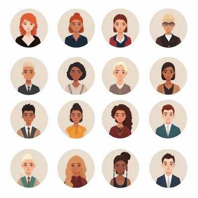 A diverse group of people in profile pictures