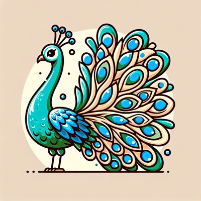 A colorful peacock displays its feathers