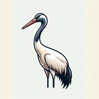 A white-naped crane stands tall