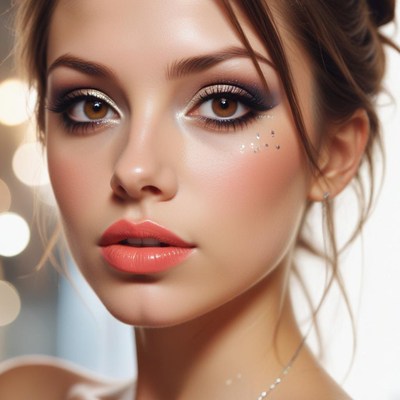 A woman with a bold, eye-catching makeup look