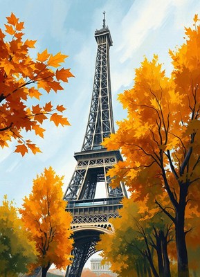 The eiffel tower stands tall in paris during autumn