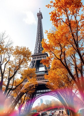 The eiffel tower stands tall in paris during autumn