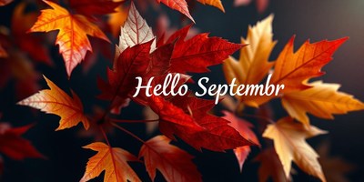 Red and orange leaves welcome september