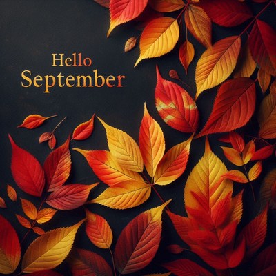 Hello september, with colorful fall leaves