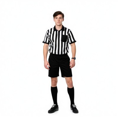 A referee stands ready for a game