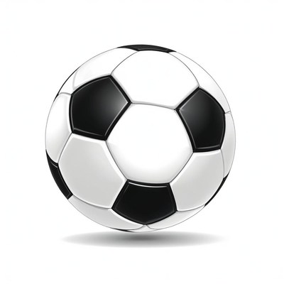Black and white soccer ball on white backdrop