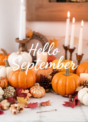 Hello september, pumpkins and candles are ready