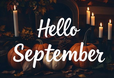 Pumpkins and candles welcome september