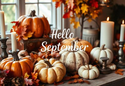Pumpkins and candles welcome september