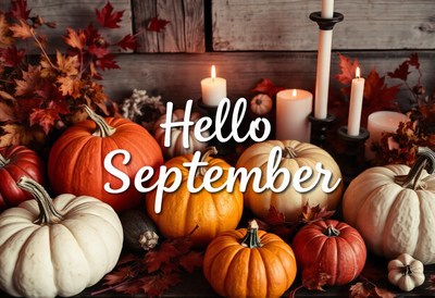 Hello september, pumpkins and candles mark the season