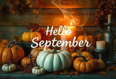 Pumpkins and candles welcome september