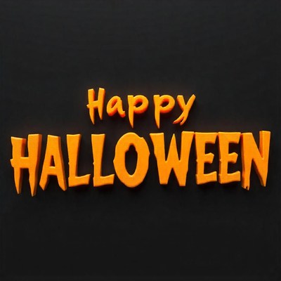 Happy halloween greeting on a black background