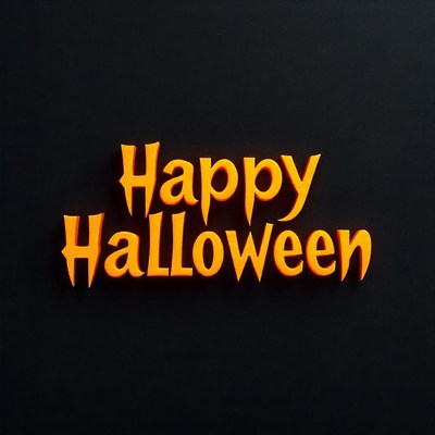 Happy halloween greeting on black background