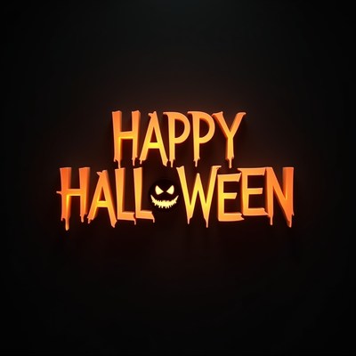 Happy halloween greeting with a spooky jack-o'-lantern