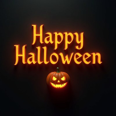 Happy halloween greeting with a jack-o'-lantern