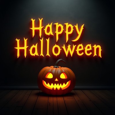 Happy halloween with a jack-o'-lantern