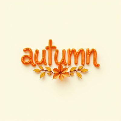 Autumn in orange on a beige background