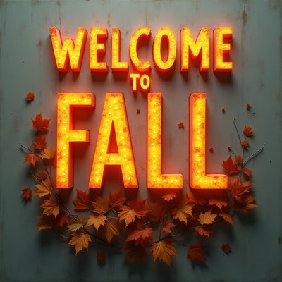 Welcome to fall, with glowing lights and autumn leaves