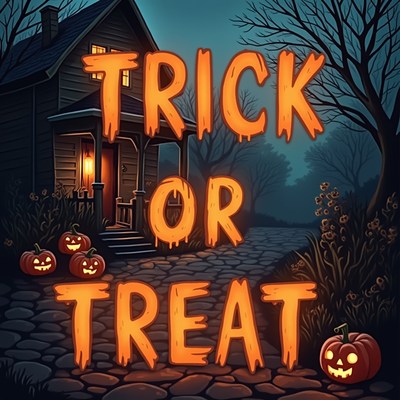 Trick or treat on a spooky halloween night