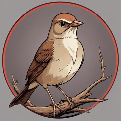 A brown bird perches on a branch