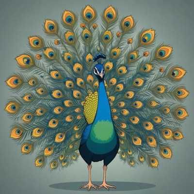 A peacock displays its beautiful feathers