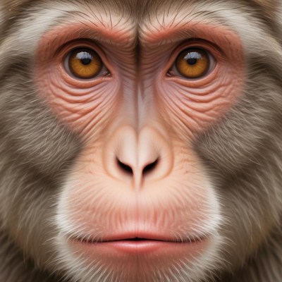 A monkey stares intensely at the camera