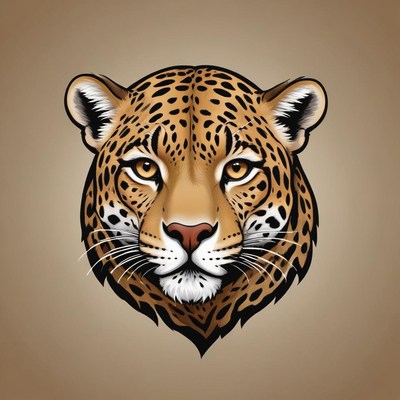 A close-up of a jaguar's head