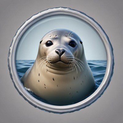 A seal looks out from the water