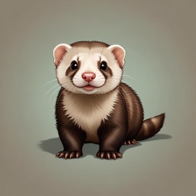 A cute ferret smiles at the camera