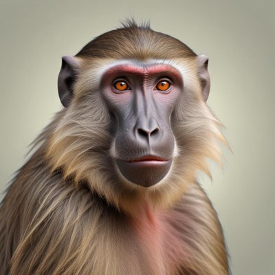 A gelada baboon stares directly at the camera