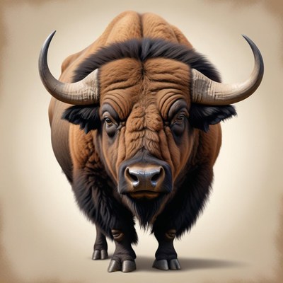 A brown bull stares intently at the camera