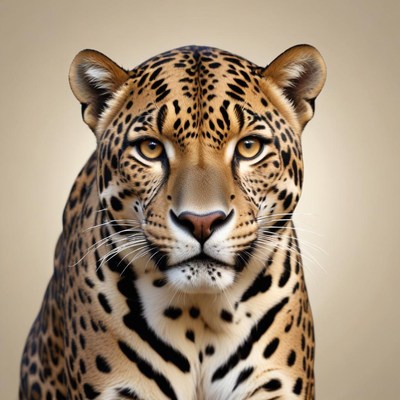 A close-up view of a jaguar's face