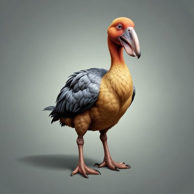 Moa illustration on a gray background